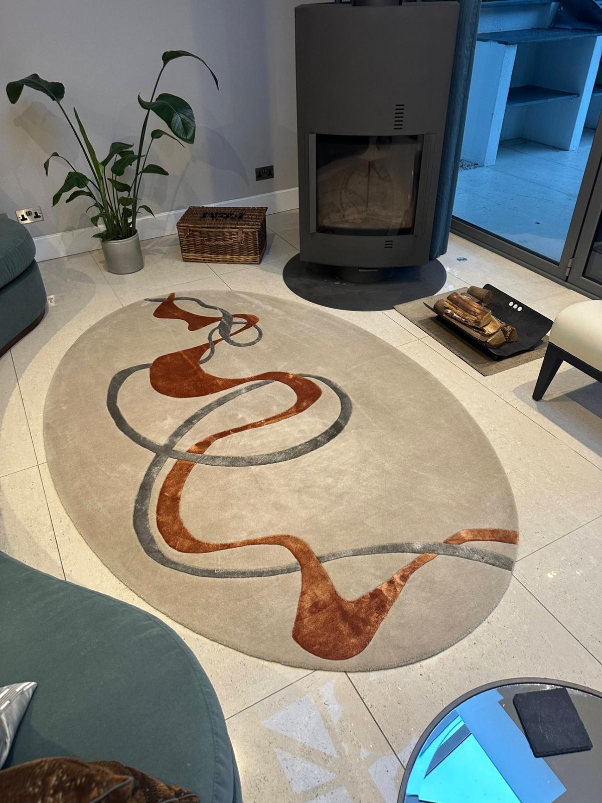 Designer rug professionally cleaned and restored